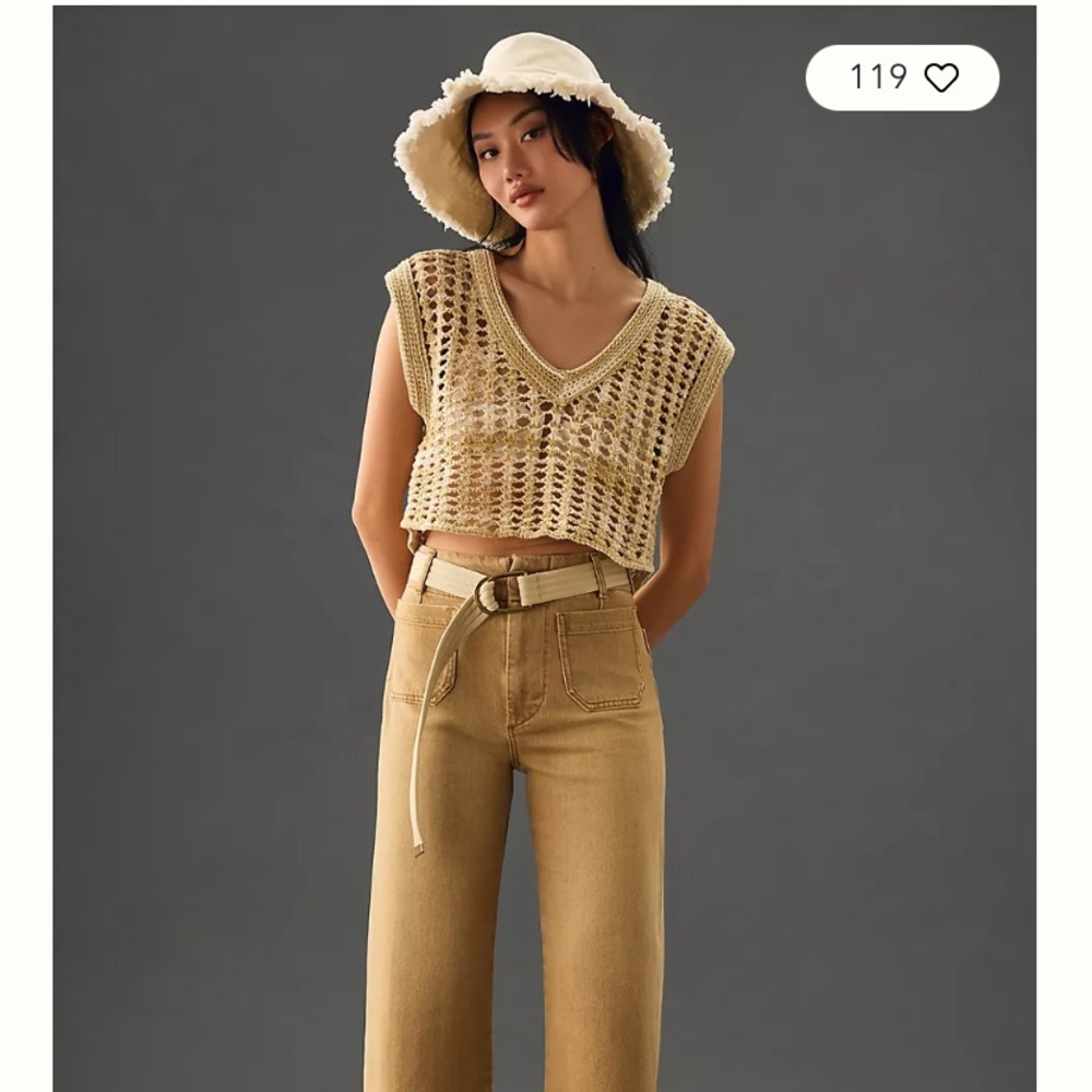 Colette wide leg cropped denim.